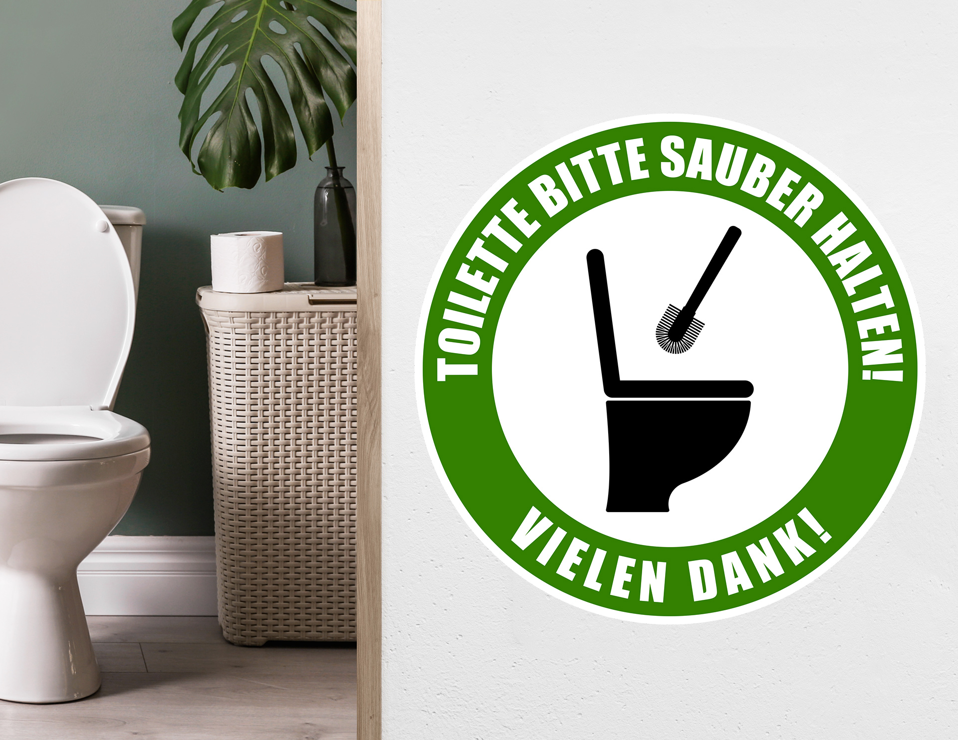 Cartello 'Bitte Sauber Halten' (Tenere Pulito) In Tedesco - Pannello In Foam PVC 3,2 Mm, 29,5x21 Cm, Stampa UV, Resistente Alle Intemperie