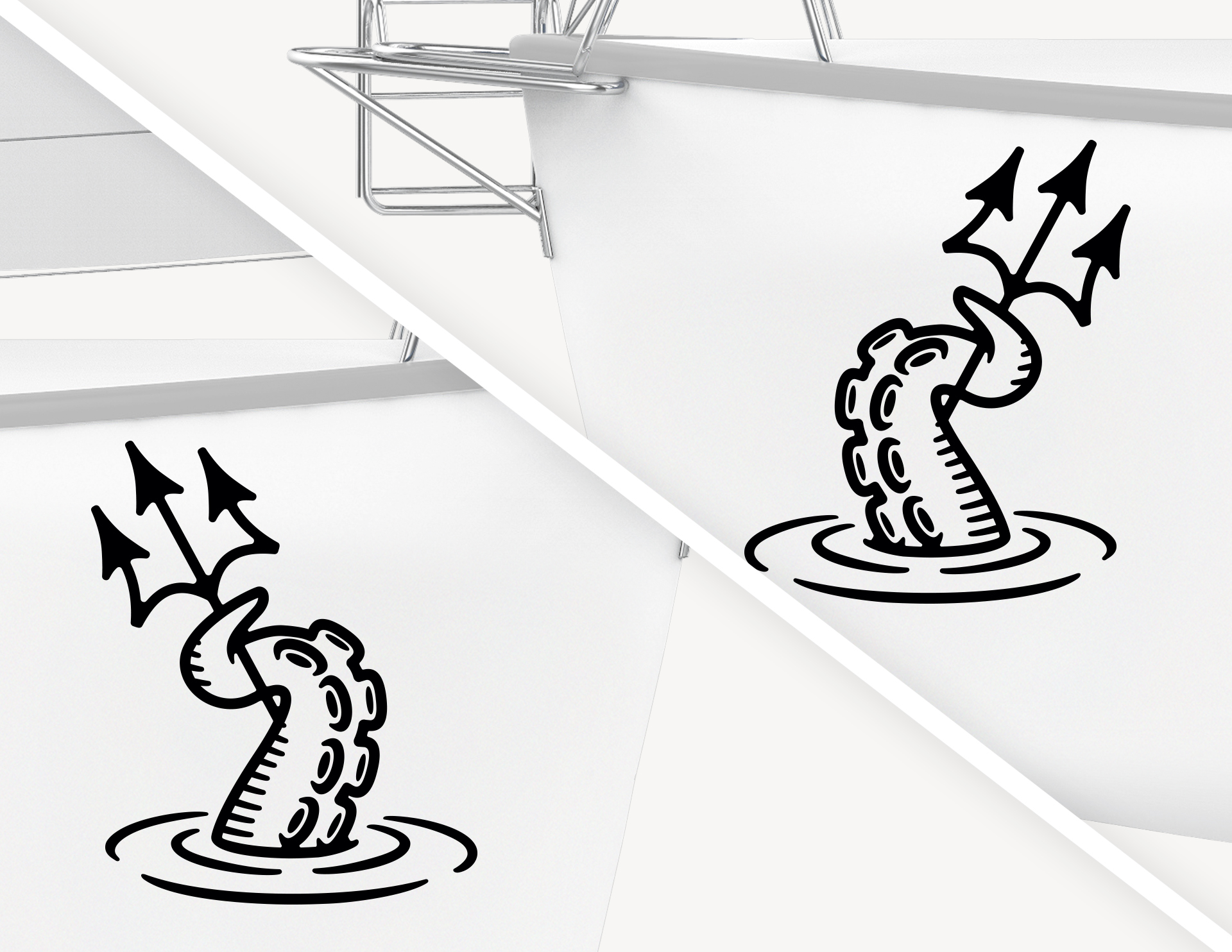 Bootsaufkleber Set 2 Stück 10cm - Bootsnummern Kennzeichen Dunkelblau