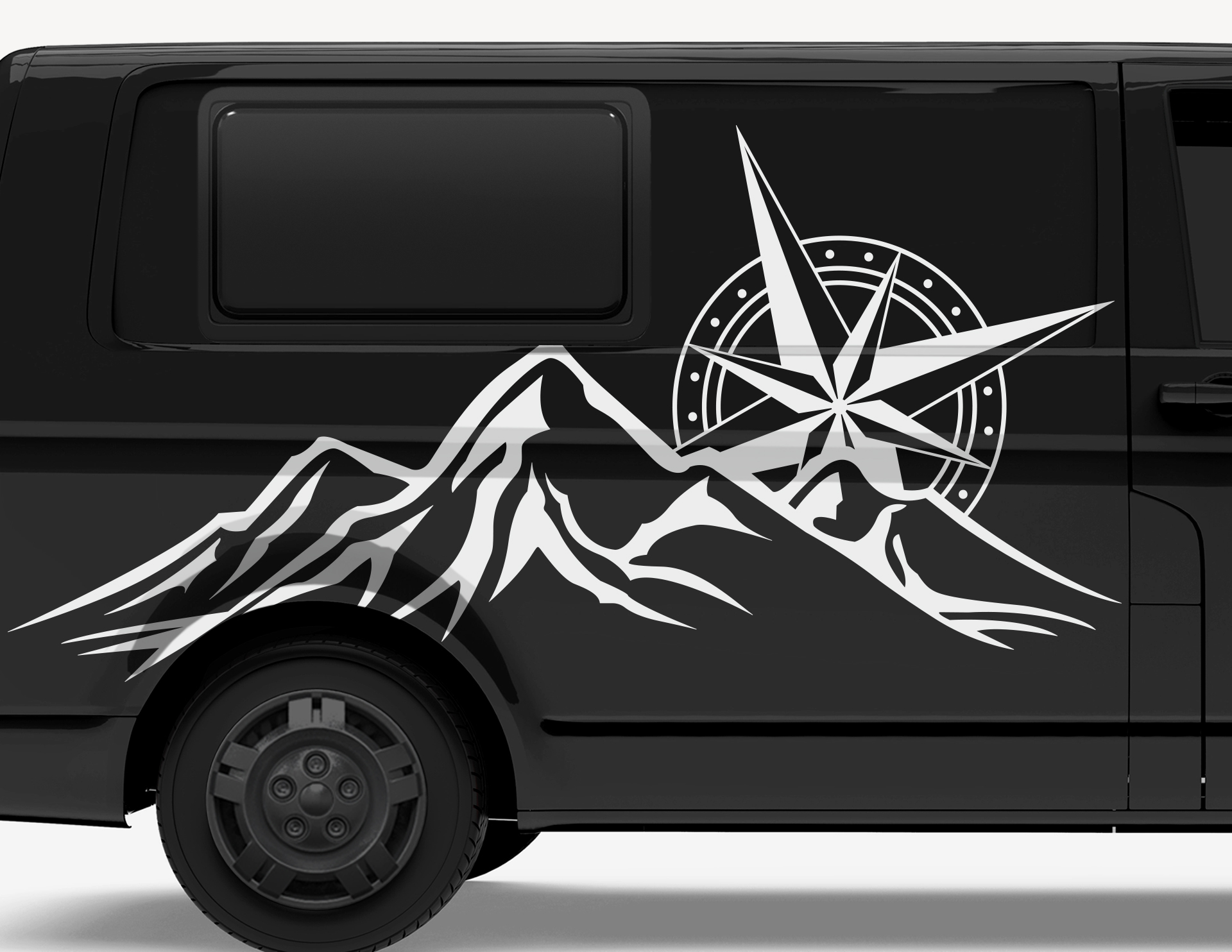 Compass mountains motorhome caravan car sticker windrose mountains 50 x 40  cm