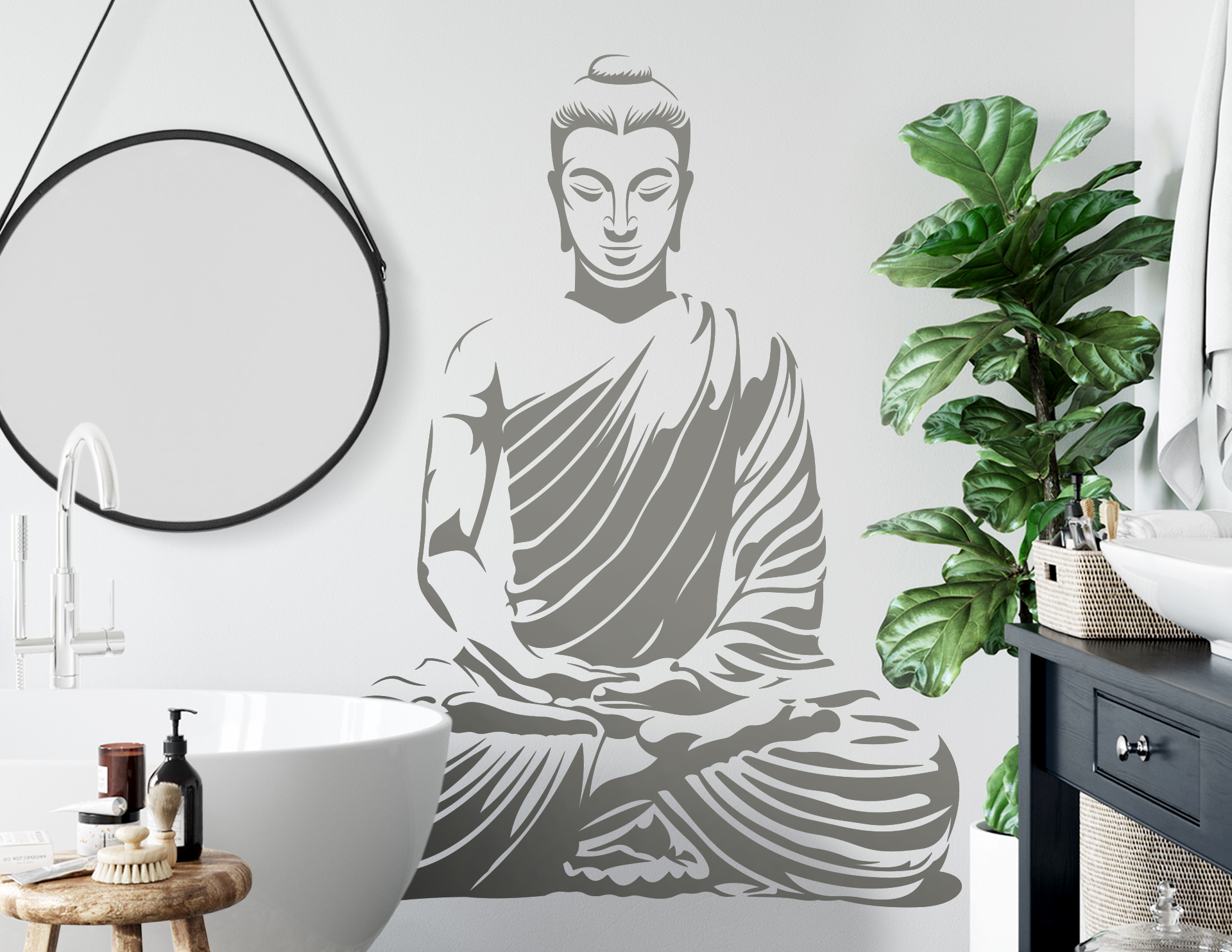 Detailreicher Buddha Wandtattoo über 30 Farben bei