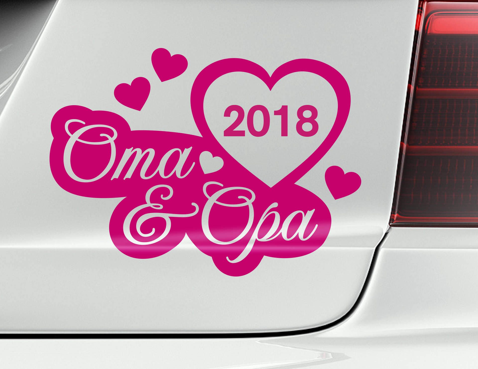 Autoaufkleber Oma & Opa on Tour mit Wunsch-Jahr