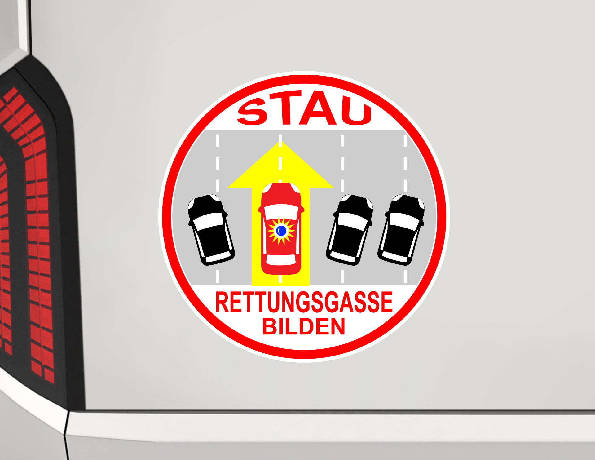 Bei Stau Rettungsgasse Bilden Aufkleber