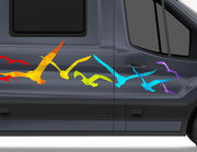 Autoaufkleber Regenbogen Möwen XS