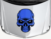 Autoaufkleber Blue Skull XS