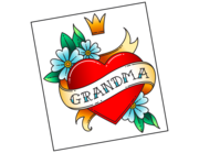 Lieferansicht Autoaufkleber Grandma Heart XS
