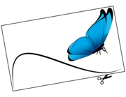 Lieferansicht Autoaufkleber Papillon Bleu XS