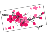 Lieferansicht Autoaufkleber Kirschblütenzweig Sakura XS