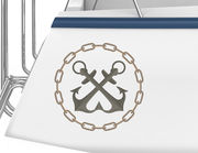 Bootsaufkleber Anker-Kette-Emblem XS einseitig