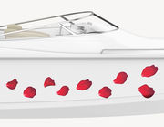 Bootsaufkleber Rote Rosenblätter XS