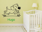 Süßes Wandtattoo "Hundefreund Hugo" mit Wunschnamen