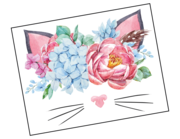 Wandtattoo Katze mit Blütenbouquet Lieferansicht