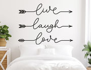Wandtattoo Live Laugh Love Arrows