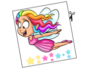 Lieferansicht Wandtattoo Cartoon Rainbow Fairy
