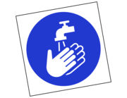 Lieferansicht Wandtattoo Hände waschen