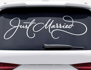 Autoaufkleber Just Married Hand Lettering