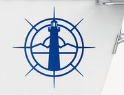 Bootsaufkleber Leuchtturm im Kompass-Set