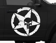 Autoaufkleber Punisher Skull Star-Set 