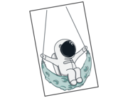 Wandtattoo Astronaut Arthur‘s Mondschaukel Lieferansicht
