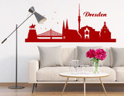 Wandtattoo Skyline von Dresden zeigt Kulturstätten