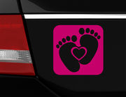 Autoaufkleber "Heart & Feet" zeigt Baby-Füßchen & Herz