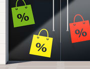 Aufkleber Prozente Shopping Bags