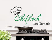 Chefkoch - Wandtattoo mit Wunschname für die Küche