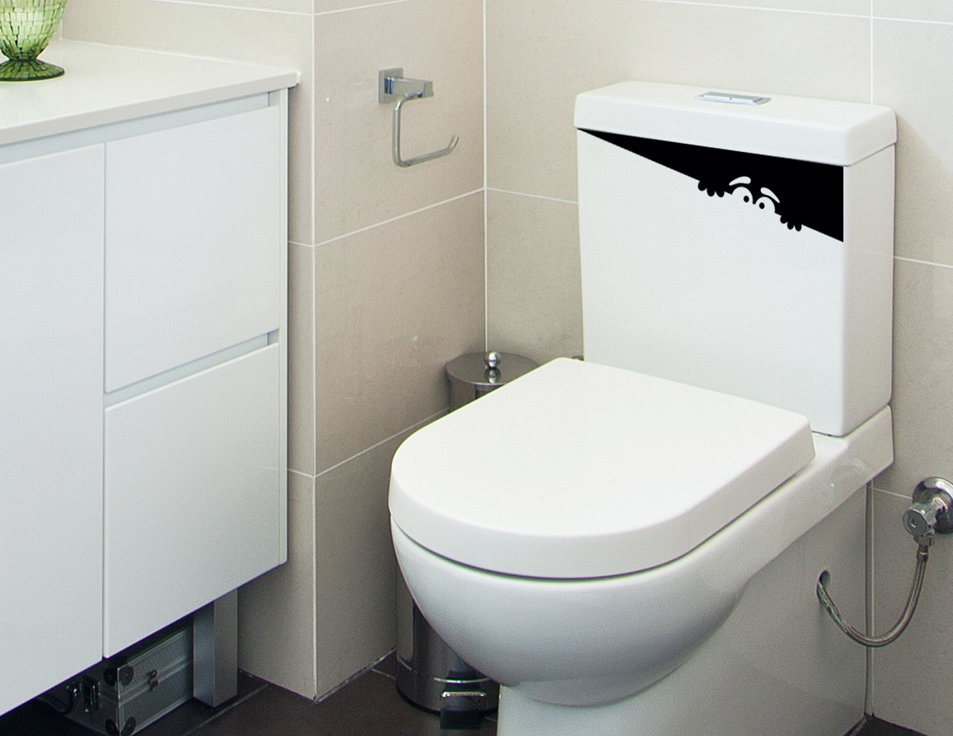 WC Schreck - lustiger WC-Aufkleber für den Spülkasten
