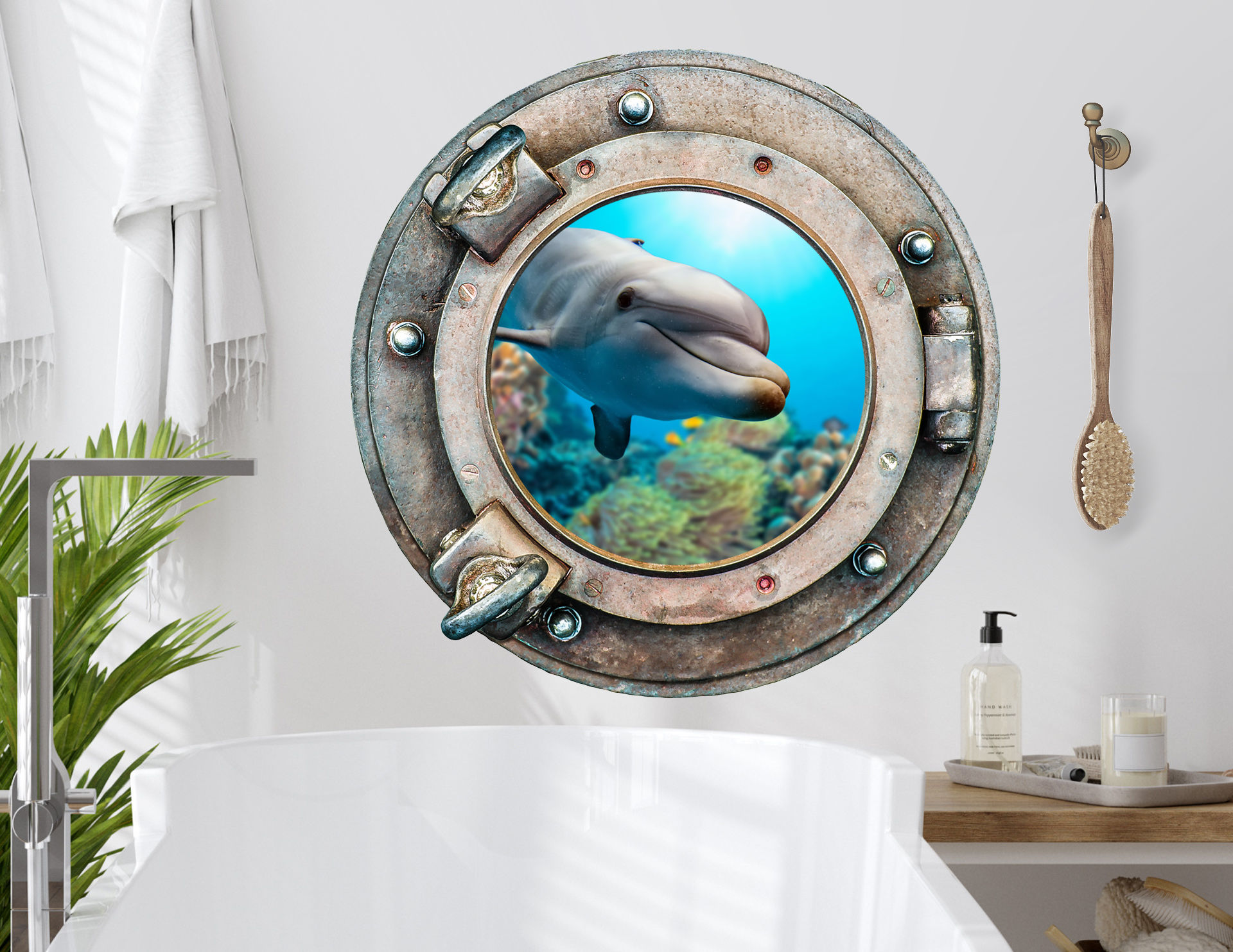 Delphin 3D Wandtattoo Wandsticker Sticker Meer Unterwasserwelt Delfine Neu