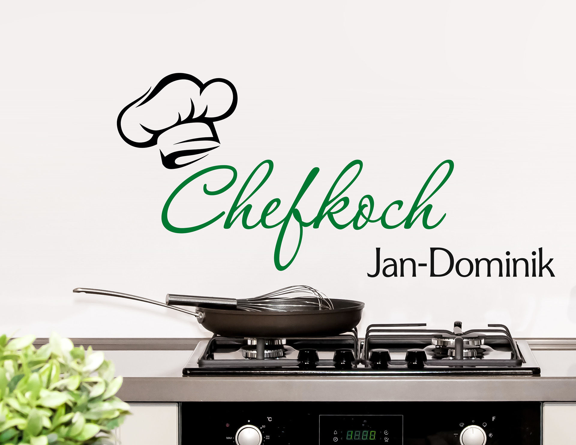 Chefkoch - Wandtattoo mit Wunschname für die Küche