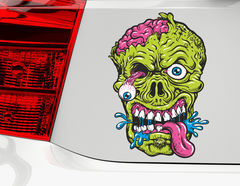 Autoaufkleber Green Zombie Head