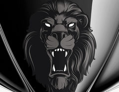 Autoaufkleber Black Lion Head