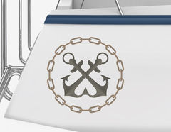 Bootsaufkleber Anker-Kette-Emblem
