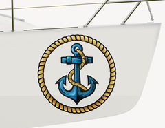 Bootsaufkleber Anker-Tau-Emblem
