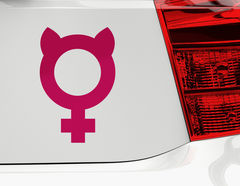 Autoaufkleber Girl Power Symbol lässt die Katze aus dem Tank