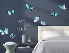 Wandtattoo Blaue Morpho-Schmetterlinge