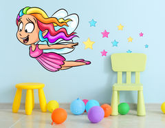 Wandtattoo Cartoon Rainbow Fairy