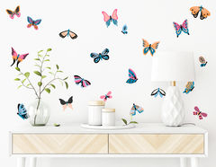Wandtattoo Colorful Butterflies