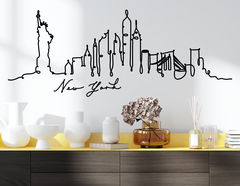 Wandtattoo Line-Art Skyline New York