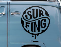Autoaufkleber Surfing Emblem