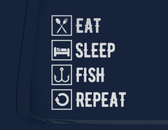 Autoaufkleber Eat Sleep Fish Repeat
