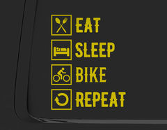 Autoaufkleber Eat Sleep Bike Repeat