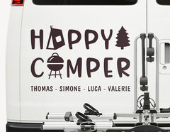 Autoaufkleber Happy Camper Family