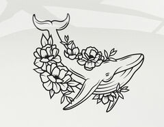 Autoaufkleber Floral Boho Whale-Set 