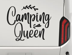Autoaufkleber Camping Queen Lettering