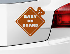 Autoaufkleber "Baby on Board Ted" in Rautenform mit Teddy