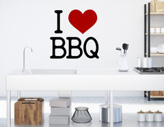 Wandtattoo "I love BBQ" für Freiluft-Gourmet's