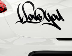 Autoaufkleber "Lovely Graffiti": I love you - ich liebe dich