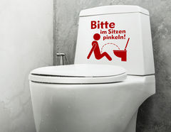 WC-Aufkleber Setz Dich für Bad und Gästetoilette