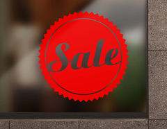 Aufkleber „Sale rund“ für Schaufenster & Gewerbe