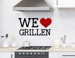 Wandtattoo "We love grillen" für echte Grillmeister